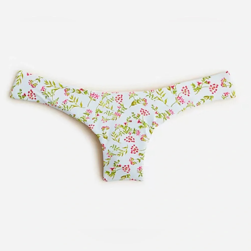 J.Crew Curved-waist cheeky bikini bottom in cloud meadow floral Size Medium